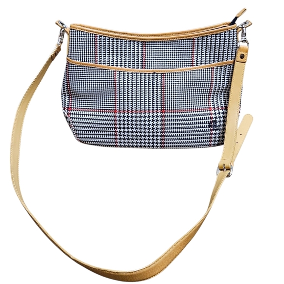 Lauren Ralph Lauren Handbags - Ralph Lauren Houndstooth Shoulder Bag Purse Red White Blue Americana Preppy Y2K